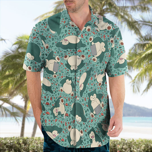 Snorlax Pokemon Hawaiian Shirt Sleepy Tropical Aloha Shirt – Moonbestprint