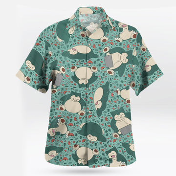 Snorlax Pokemon Hawaiian Shirt Sleepy Tropical Aloha Shirt – Moonbestprint
