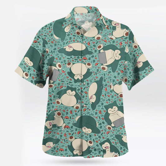 Snorlax Pokemon Hawaiian Shirt Sleepy Tropical Aloha Shirt – Moonbestprint