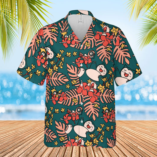 Snorlax Tropical Pokemon Hawaiian Shirt Floral Summer Aloha – Moonbestprint