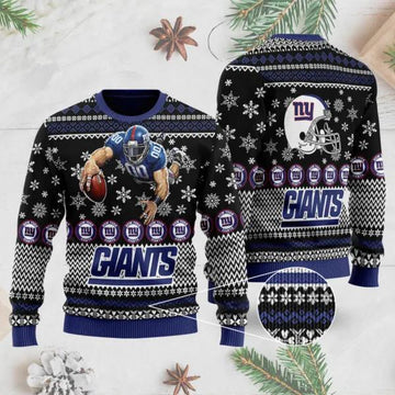 Snow New York Giants Ugly Christmas Sweater, NFL Christmas Sweater Moonbestprint