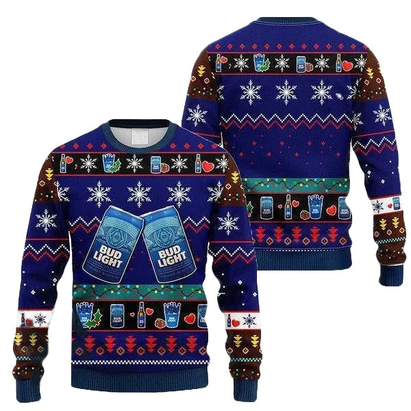 Snowflakes Bud Light Christmas Ugly Sweater – Moonbestprint