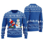 Snowman Stick a Carrot Up Santa's Asshole Ugly Christmas Sweater Blue – Moonbestprint