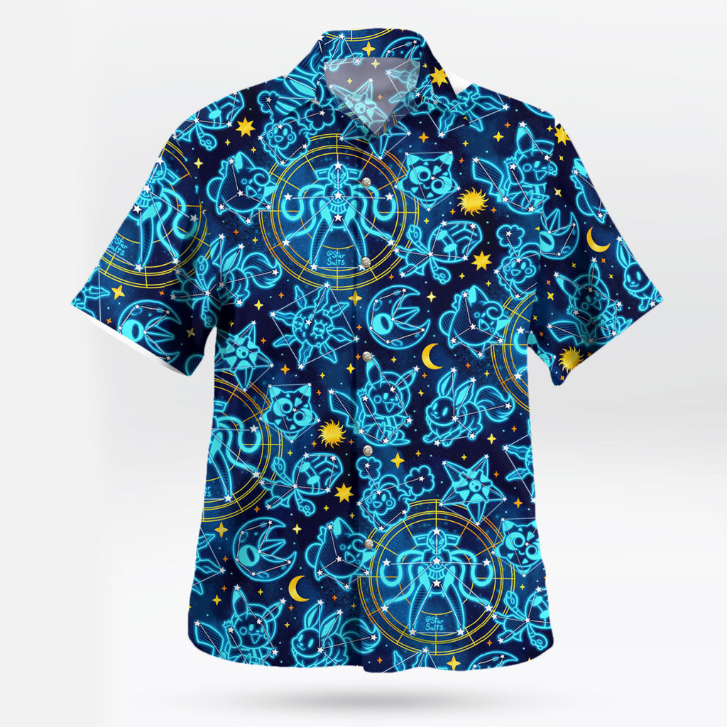 Space Celestial Pokemon Hawaiian Shirt Cosmic Style for Anime Fans – Moonbestprint