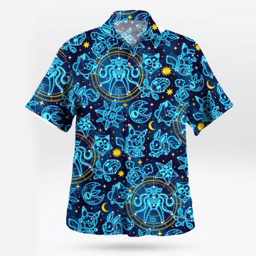 Space Celestial Pokemon Hawaiian Shirt Cosmic Style for Anime Fans – Moonbestprint