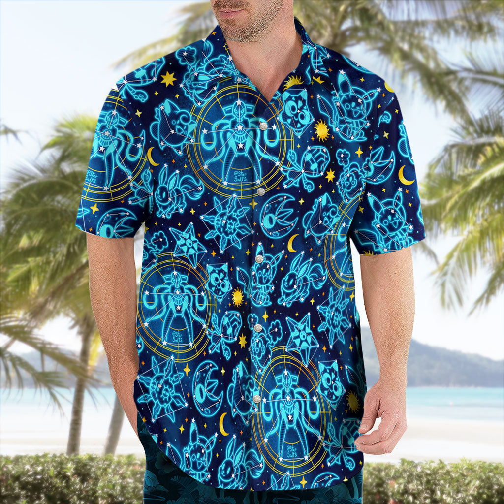 Space Celestial Pokemon Hawaiian Shirt Cosmic Style for Anime Fans – Moonbestprint