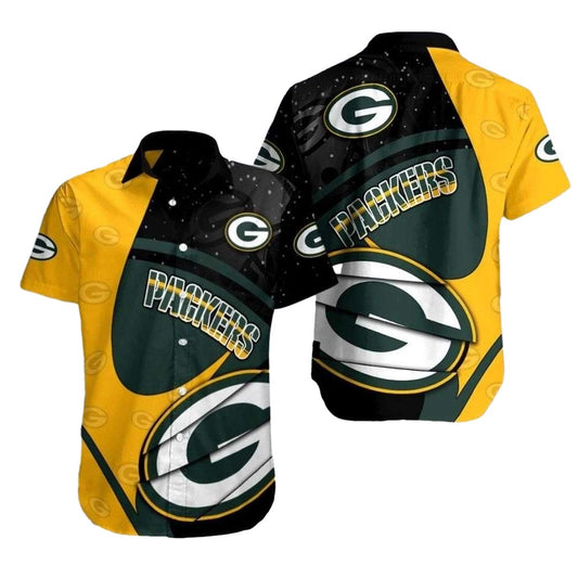 Spirited Game Day Green Bay Packers Stars Sky Hawaiian Shirt - Moonbestprint