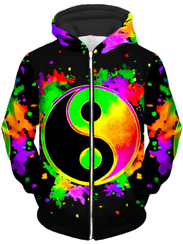 Splatter Yin Yang 2 Unisex Zip-Up Hoodie -Moonbestprint
