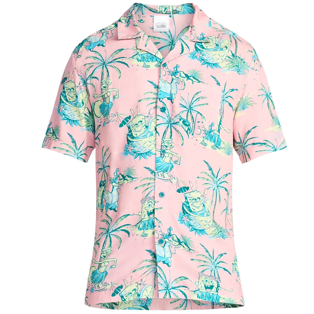 SpongeBob SquarePants Pink Hawaiian Shirt – Moonbestprint