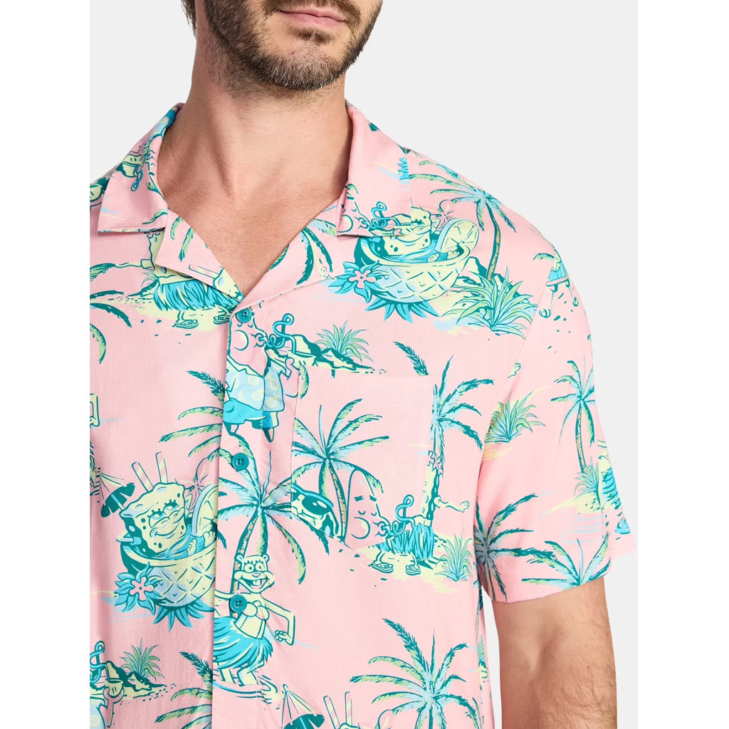 SpongeBob SquarePants Pink Hawaiian Shirt – Moonbestprint