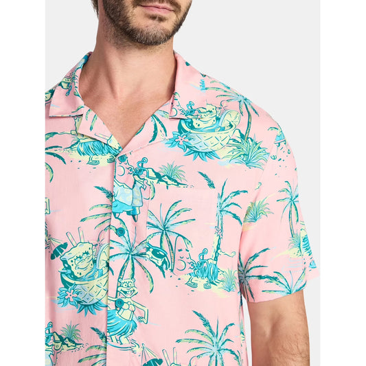 SpongeBob SquarePants Pink Hawaiian Shirt – Moonbestprint