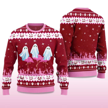 2026 Spooky Flamingo Ugly Sweater Moonbestprint