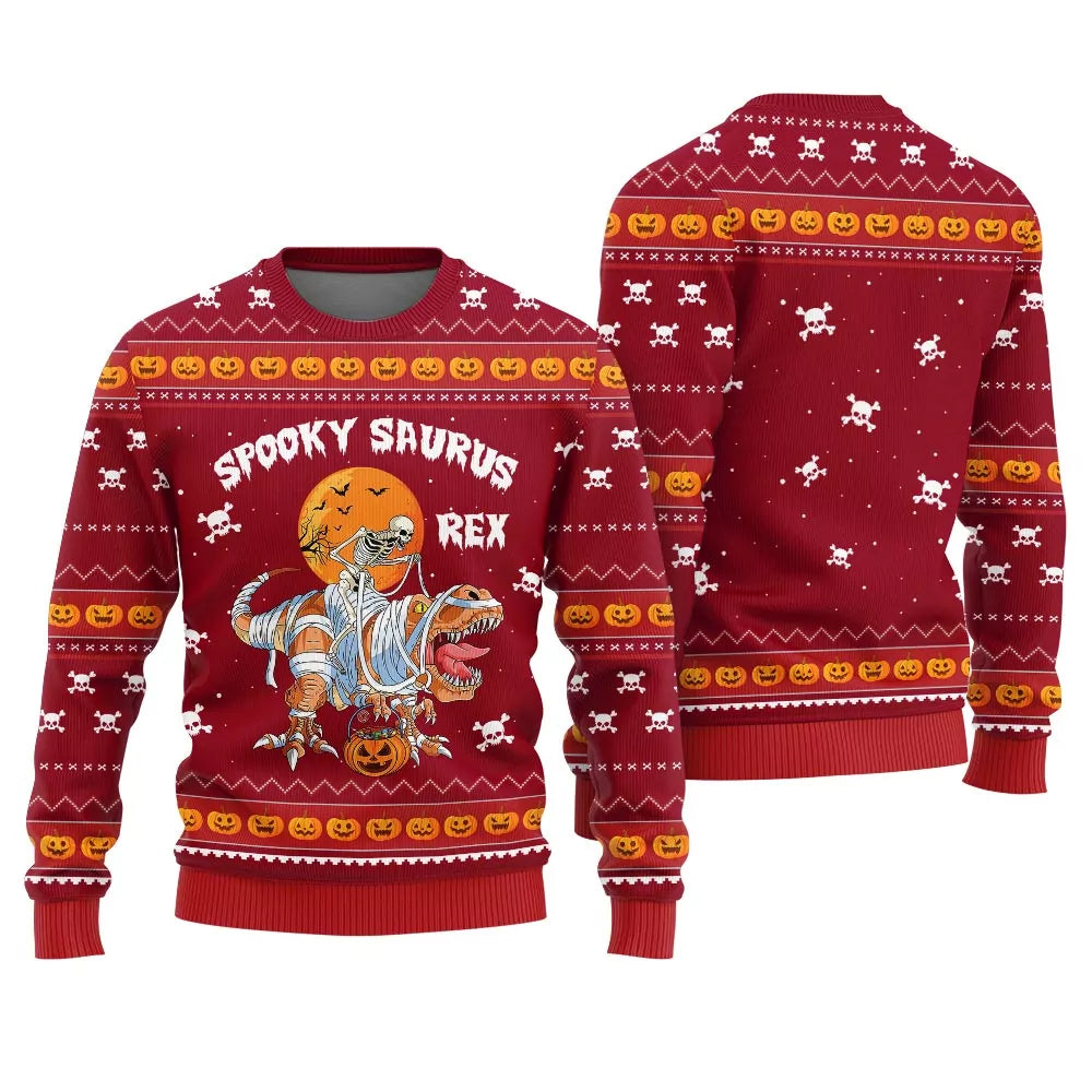 Spooky Saurus Rex Halloween Ugly Sweater – Moonbestprint