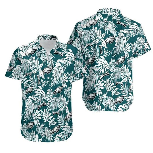 Sport-Team Philadelphia Eagles Tropical Leafs Hawaiian Shirt Summer Aloha Shirt, NFL Hawaiian Shirt Moonbestprint