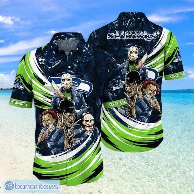 Sport-Team Seattle Seahawks Jason Voorhees Movie Hawaiian Shirt Summer Aloha Shirt, NFL Hawaiian Shirt Moonbestprint