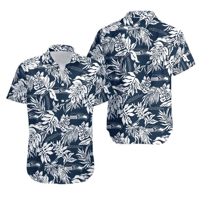 Sport-Team Seattle Seahawks Tropical Leafs Hawaiian Shirt Summer Aloha Shirt, NFL Hawaiian Shirt Moonbestprint
