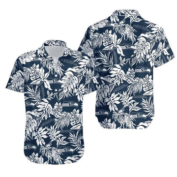 Sport-Team Seattle Seahawks Tropical Leafs Hawaiian Shirt Summer Aloha Shirt, NFL Hawaiian Shirt Moonbestprint