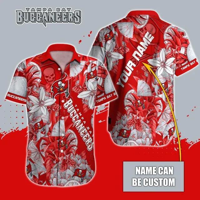 Sport-Team Tampa Bay Buccaneers Custom Name Special Tropical Fruit Hawaiian Shirt Sport Team Aloha Shirt, NFL Hawaiian Shirt Moonbestprint