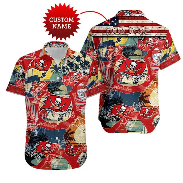 Sport-Team Tampa Bay Buccaneers Custom Name Special Vintage Style Hawaiian Shirt Sport Team Aloha Shirt, NFL Hawaiian Shirt Moonbestprint
