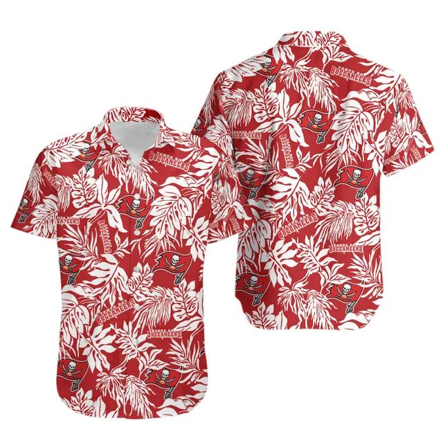 Sport-Team Tampa Bay Buccaneers Tropical Leafs Hawaiian Shirt Summer Aloha Shirt, NFL Hawaiian Shirt Moonbestprint