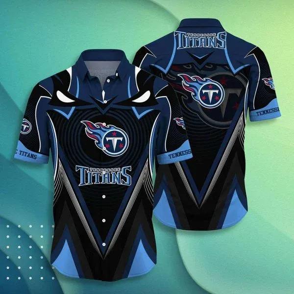 Sport-Team Tennessee Titans Navy Blue Hawaiian Shirt Men & Women Aloha Shirt, NFL Hawaiian Shirt Moonbestprint