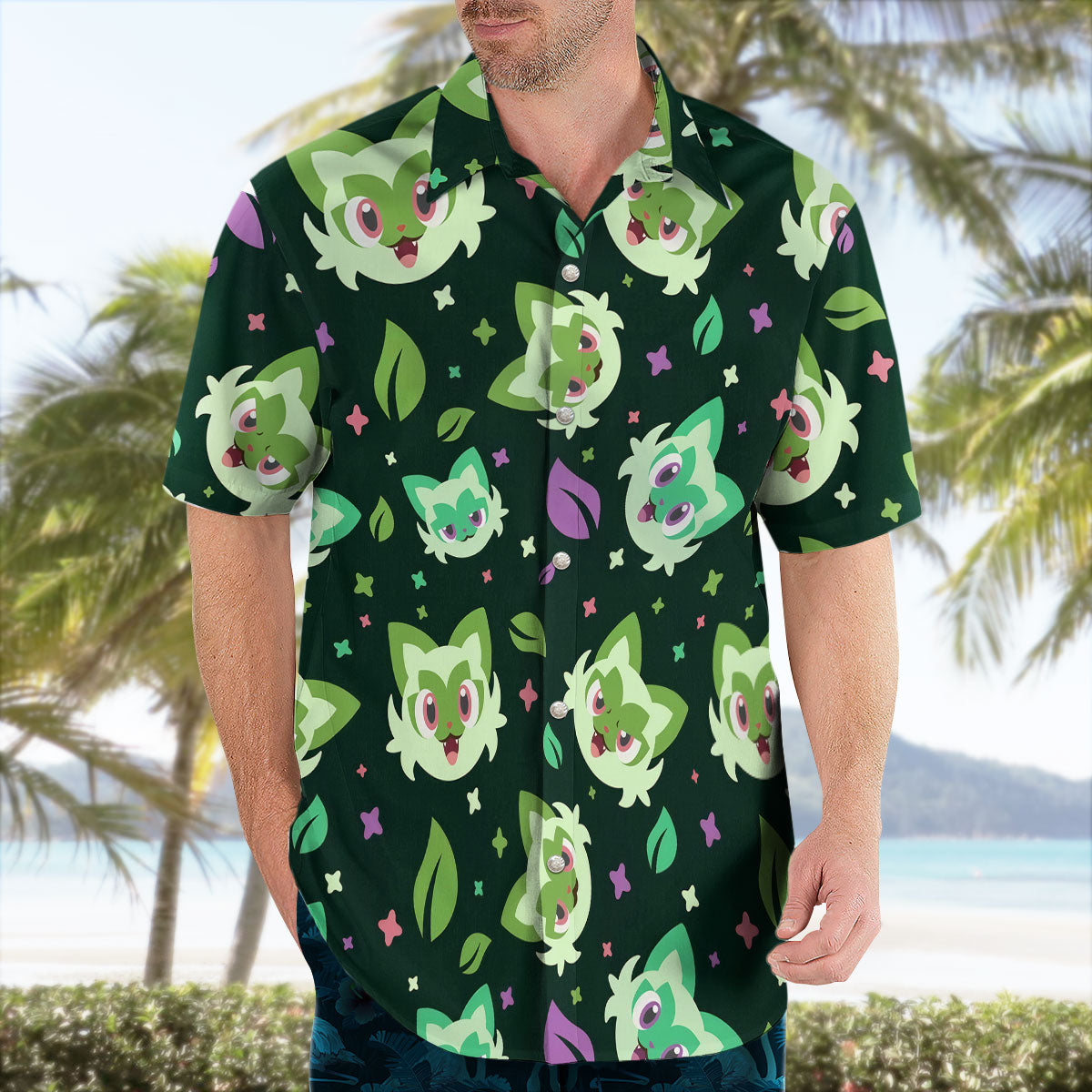 Sprigatito Aloha Pattern Pokémon Hawaiian Shirt – Moonbestprint