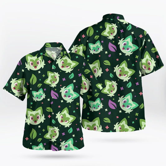 Sprigatito Aloha Pattern Pokémon Hawaiian Shirt – Moonbestprint