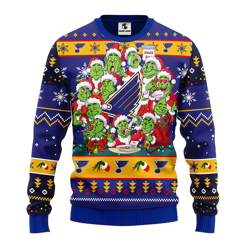 St. Louis Blues 12 Grinch Xmas Day Ugly Christmas Sweater Moonbestprint
