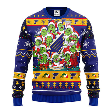 St. Louis Blues 12 Grinch Xmas Day Ugly Christmas Sweater Moonbestprint