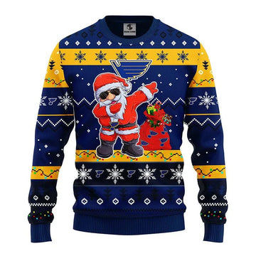 St. Louis Blues Dabbing Santa Claus Ugly Christmas Sweater, NHL Christmas Sweater Moonbestprint