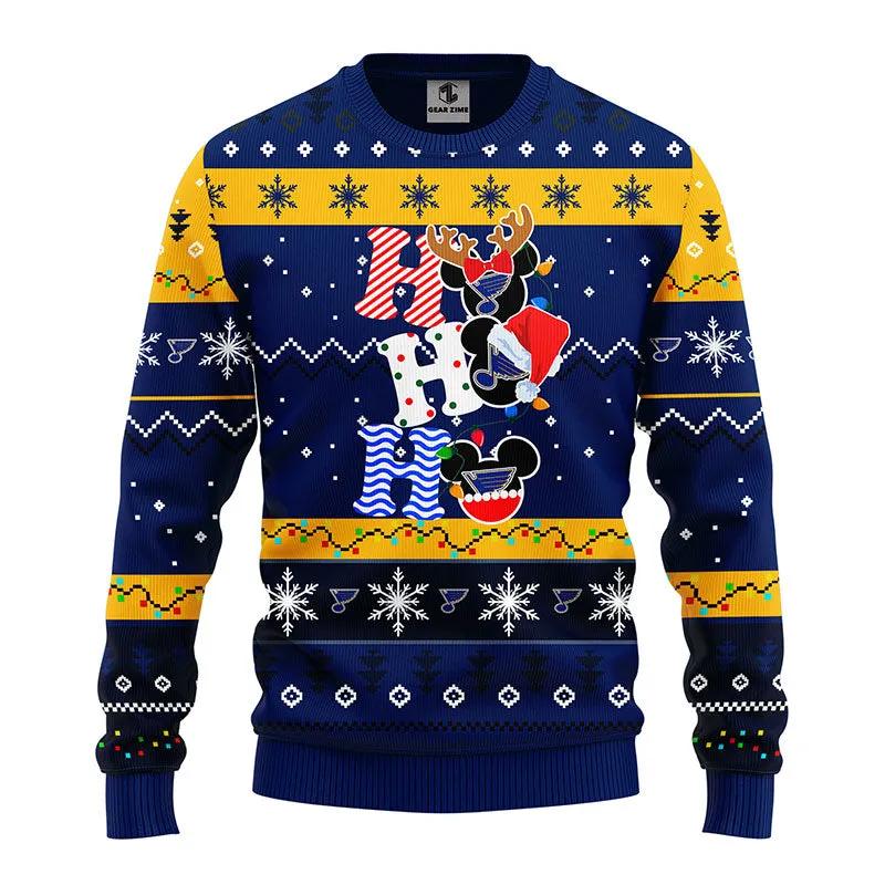 St. Louis Blues Hohoho Ugly Christmas Sweater, NHL Christmas Sweater Moonbestprint