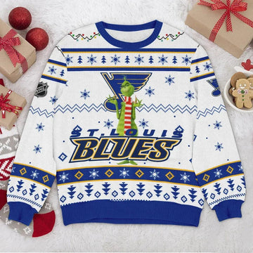 St. Louis Blues NHL Grinch Ugly Christmas Sweater, NHL Christmas Sweater Moonbestprint