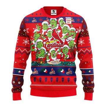 St. Louis Cardinals 12 Grinch Xmas Day Ugly Christmas Sweater Moonbestprint