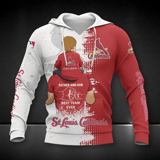 St. Louis Cardinals Dad And Son All Over Print Hoodie 1, MLB Hoodie Moonbestprint