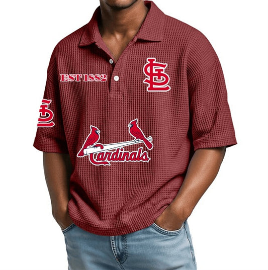 EST 1882 St Louis Cardinals Waffle Polo Shirt - Moonbestprint