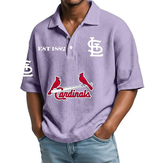 EST 1882 St Louis Cardinals Waffle Polo Shirt - Moonbestprint