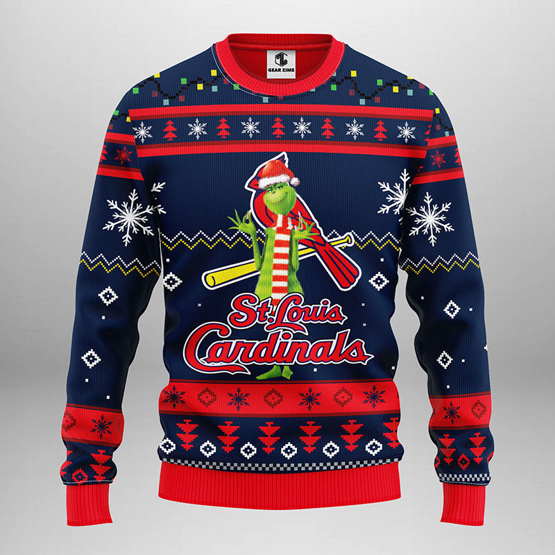 St. Louis Cardinals Funny Grinch Ugly Christmas Sweater Moonbestprint