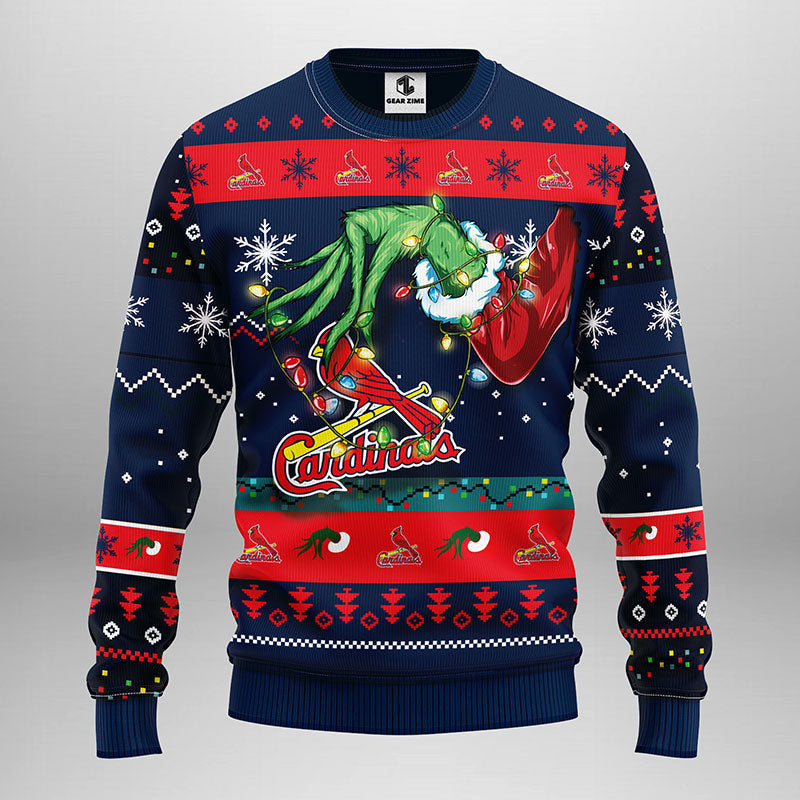 St. Louis Cardinals Grinch Ugly Christmas Sweater Moonbestprint