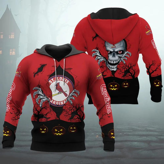 St. Louis Cardinals Halloween 3D Apparel, MLB Hoodie Moonbestprint