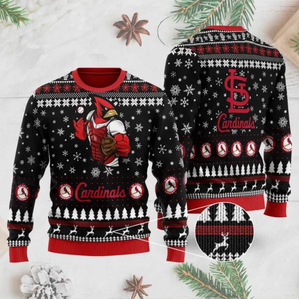 St. Louis Cardinals Mascot Ugly Christmas Sweater, MLB Christmas Sweater Moonbestprint