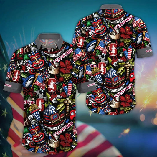Stanford Cardinal NCAA Flower Aloha Hawaiian Shirt 13, NCAA Hawaiian Shirt Moonbestprint