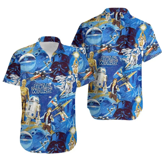 Star Wars Blue Galaxy Hawaiian Shirt – Moonbestprint