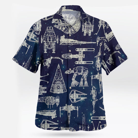 Star Wars Blueprint Aloha Pattern Hawaiian Shirt – Moonbestprint