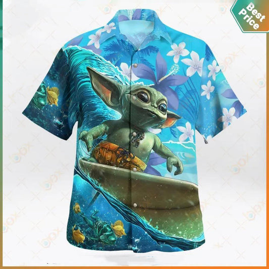 Star Wars Hawaiian Shirt, Yoda Hawaiian Shirt, Star Wars Tropical Shirt Moonbestprint