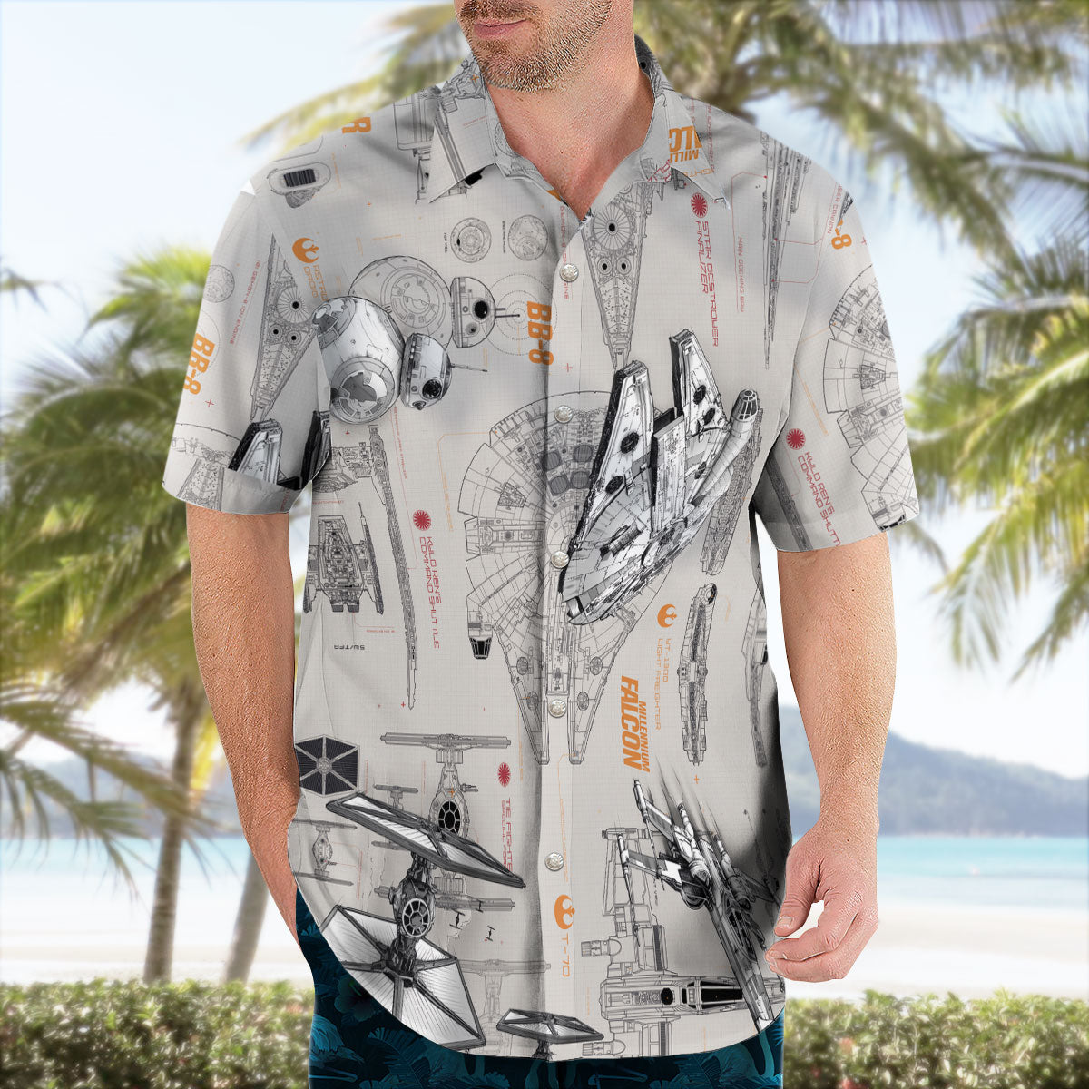 Star Wars Spaceship Blueprint Hawaiian Shirt – Moonbestprint
