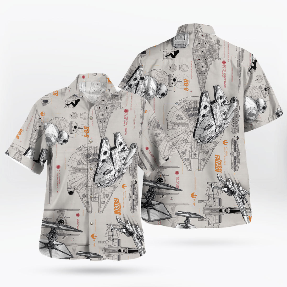 Star Wars Spaceship Blueprint Hawaiian Shirt – Moonbestprint