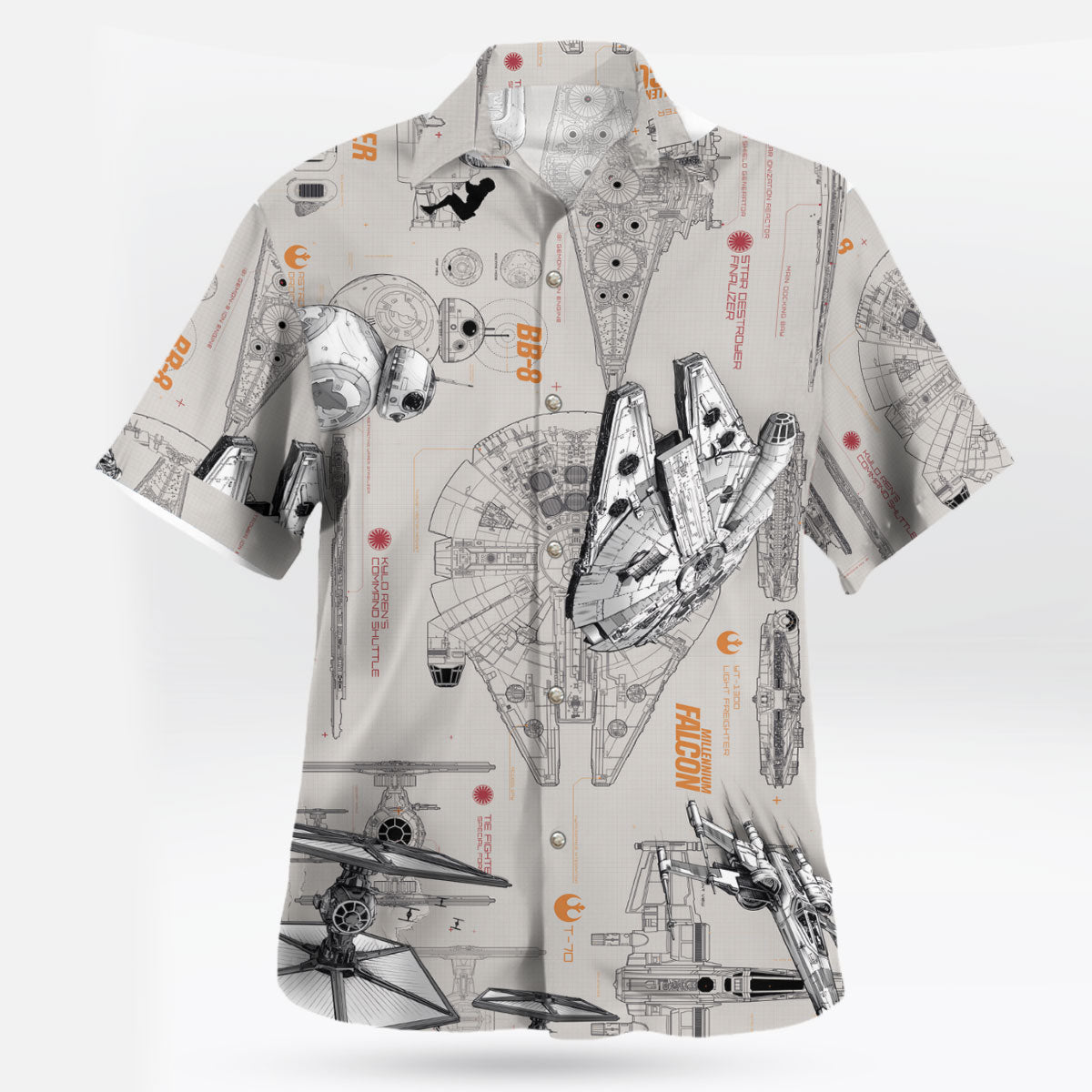 Star Wars Spaceship Blueprint Hawaiian Shirt – Moonbestprint