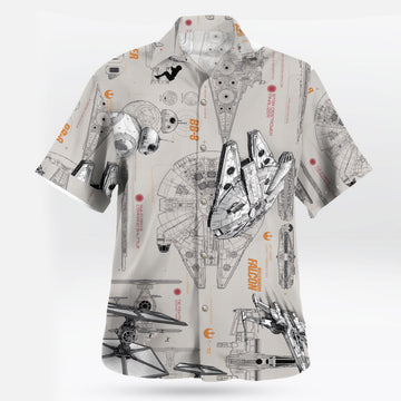 Star Wars Spaceship Blueprint Hawaiian Shirt – Moonbestprint