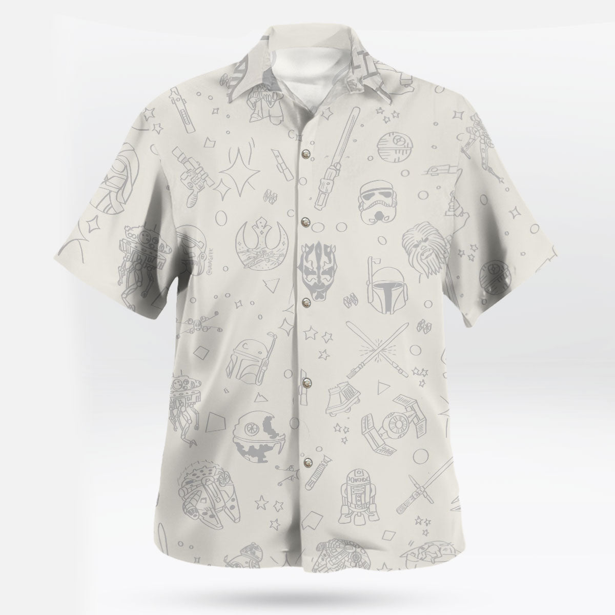 Star Wars White Hawaiian Shirt Minimalist Style – Moonbestprint