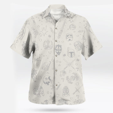 Star Wars White Hawaiian Shirt Minimalist Style – Moonbestprint